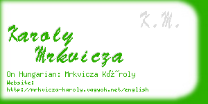 karoly mrkvicza business card